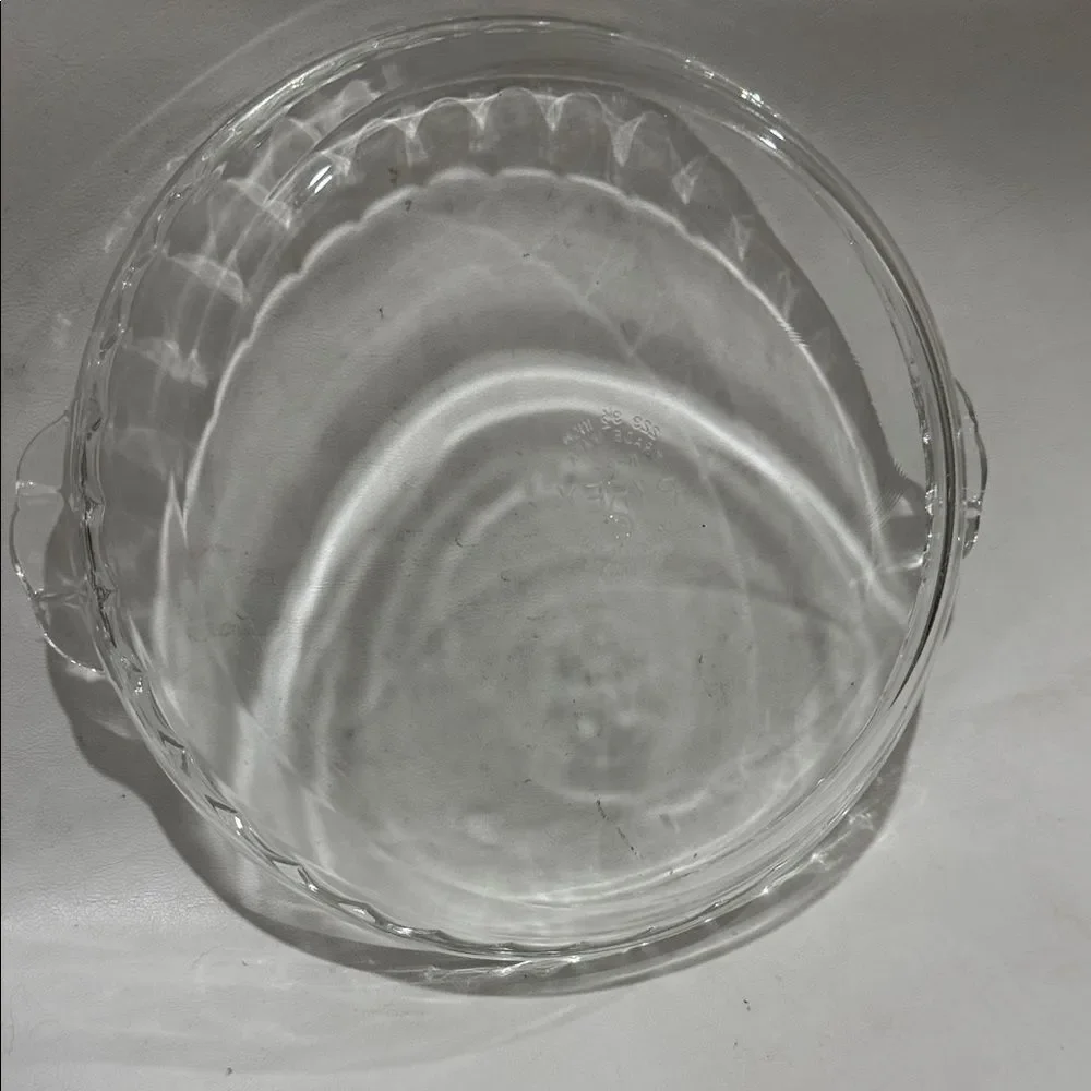 PYREX USA 229 Clear Glass Baking Dish 9 1/2 In 24 Cm 10 Ovenware Handles Fluted